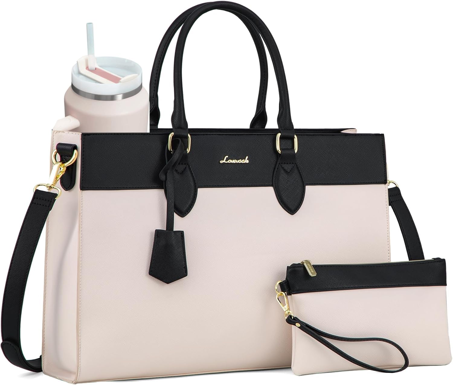 Amazon.com: LOVEVOOK Laptop Bag for Women, Waterproof Leather